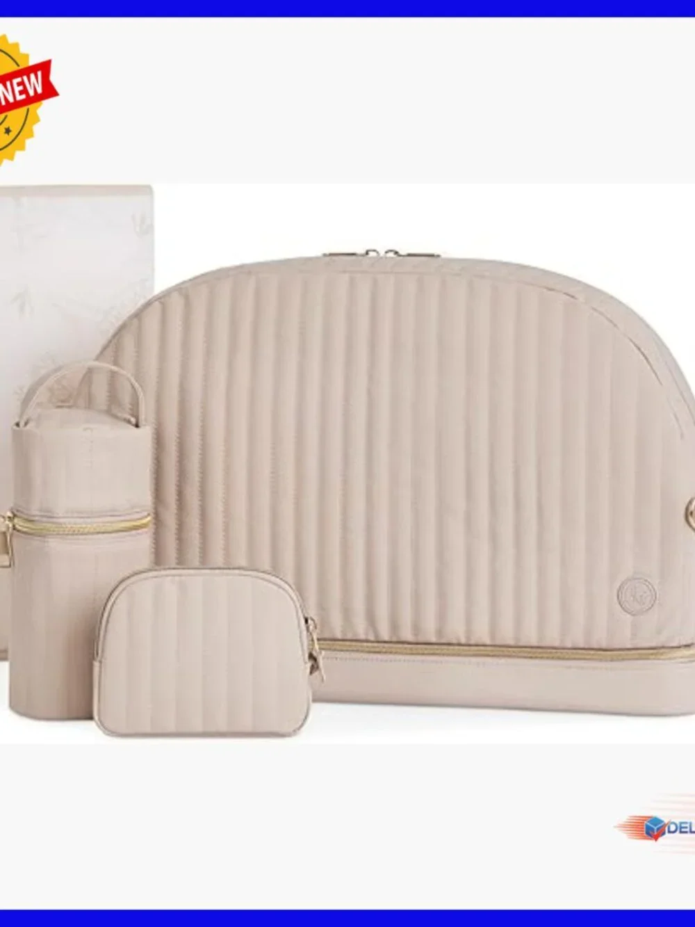 Large Weekender Diaper Bag Set with Thermal Lining and 5 Pockets